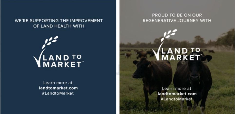 Land to Market social media graphics for member brands
